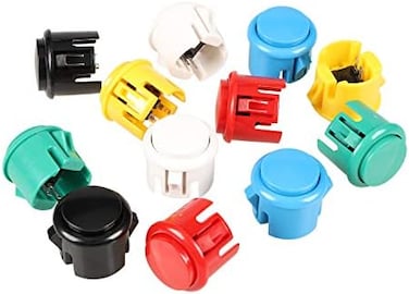 EG Starts OEM 12x 30mm Push Button Switch Copy Sanwa Obsf-30 Obsc-30 Obsn-30 Buttons DIY Arcade Fighting Game Kits &amp; Super Street Fighter Games - Each Color 2 pcs