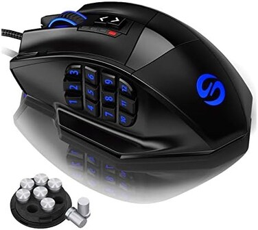 UtechSmart Venus Gaming Mouse RGB Wired, 16400 DPI High Precision Laser Programmable MMO Computer Gaming Mice [IGN's Recommendation]
