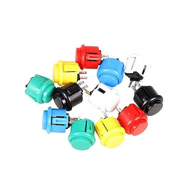 اي جي ستارتس ازرار ضغط اركيد 12 × 24 ملم بديلة مثالية لسانوا OBSF-24 OBSC-24 OBSN-24 OBSN-24 يمكنك تركيبها بنفسك، قطع غيار العاب عصا التحكم للكمبيوتر (كل لون من قطعتين)