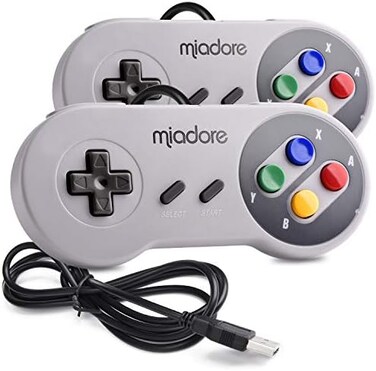 miadore 2 Pack USB Controller for SNES Retro Gaming, USB Classic Gamepad Joypad Gamestick for Windows PC MAC Linux Raspberry Pi 3