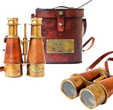 collectiblesBuy Nautical Design Antique Victorian Marine Brass Leather Binocular Sailor Instrument London 1915 Orange for Home &amp; Office Outdoor Camping