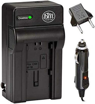 بي ام بريميوم شاحن بطارية BP718, BP727 لكانون HFR80, HFR82, HFR800, HFR70, HFR72, HFR700, HFM52, HFM500, HFR30, HFR32, HFR300, HFR40, HFR42, HFR400, HFR50 HFR500، HFR60، HFR62، HFR600