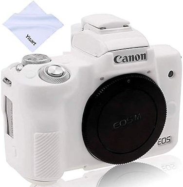 Yisau Case for Canon EOS M50/M50 Mark II, Soft Silicone Skin Housing Protective Cover Compatible With Canon Kiss M Camera Body (White)