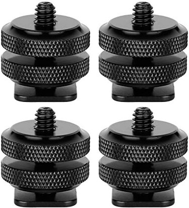 ChromLives Camera Hot Shoe Mount Hot Shoe Adapter Hot Shoe Connector w/ 1/4 inches 20 Tripod Screw Flash Shoe Mount Monitor Bracket (4 Pack)