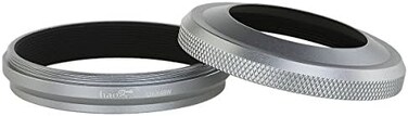 Haoge LH-X49W 2in1 All Metal Ultra-thin Lens Hood with Adapter Ring Set for Fuji Fujifilm FinePix X70 X 100 X100S X100T X100F Silver