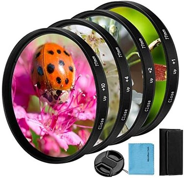 X-SweetDream 82mm Close-up Filter Kit 4 Pieces(+1,+2,+4,+10) Macro Filter Accessory Close-up Lens Filter Kit Set with Lens Filter Pouch for Canon Nikon Sony Pentax Olympus Fuji DSLR Camera+Lens Cap