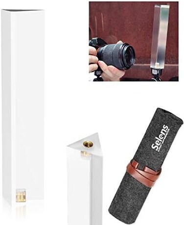 Meking Photography Prism with Microfiber Cleaning Cloth, Optical Glass Triangular Prism, Portable 5.12 Inch Crystal Rainbow Prism for Photos and Teaching Light Spectrum