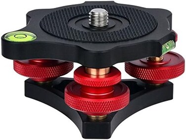 Desmond Photographic DLEVX-68 Leveler w Bubble Level for Tripod 3/8 Precision Tri-Wheel Leveling Base