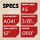 Oregon Chainsaw Guide Bar &amp; Chain Combo, AdvanceCut Replacement for Saw Chains, Bar Length 12" (30cm) with Low Kickback Chain Set, 3/8" Pitch, 0.050" Gauge, 45 Drive Links (27792), Gray