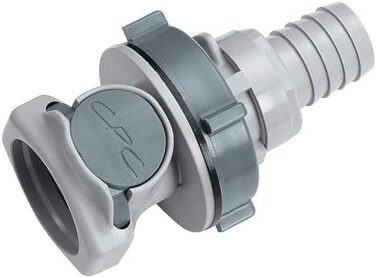 عمود خرطوم تثبيت لوحة حاجز صمام HFCD16812 من سي بي سي، بولي بروبيلين، مقاس التدفق 3/8 انش، القطر الداخلي 1/2 انش