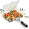 AIZOAM Izum Stainless Steel Barbecue Basket, Large Collapsible Barbecue Basket With Removable Handle, Barbecue Basket For Fish, Vegetables And Barbecue Accessories