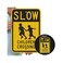 سمارت ساين - لافتة K-5198-HI-12x18 "Slow - Children Crossing"   12 انش × 18 انش 3M عاكس عالي الكثافة من الالومنيوم بلون اسود على اصفر
