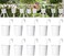 Dahey 10 Pcs Hanging Flower Pots Metal Iron Bucket Planter for Railing Fence Balcony Garden Home Decoration Flower Holders with Detachable Hooks, White, 4 Inches