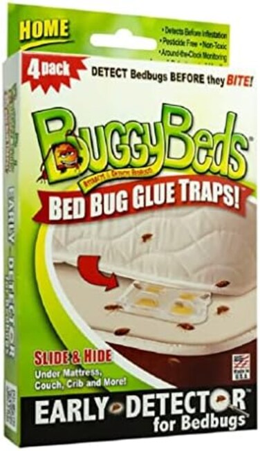 BuggyBeds Bed Bug Glue Traps, 4 counts