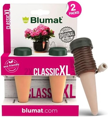 Blumat Classic Plant Watering Stakes (X- Large)   for Everyday Home or Vacation Use   Indoor or Outdoor Water Spikes for Plants   Automatic Drip Irrigation (2 Pack XL)