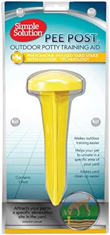 Simple Solution Pee Post Outdoor Potty Training Aid   Pheromone-Infused Yard Stake with GO HERE Technology   13 Inch Stake