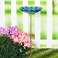 Evergreen Garden Blue Sea Glass Bird Bath with Metal Stake - 11&rdquo;L x 11" W x 26.75" H