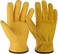 OZERO Leather Work Gloves Flex Grip Tough Cowhide Gardening Glove for Men and Women