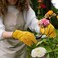 OZERO Leather Work Gloves Flex Grip Tough Cowhide Gardening Glove for Men and Women