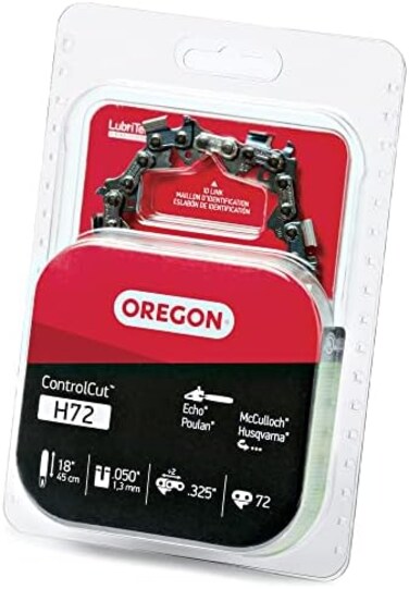 Oregon H72 ControlCut Replacement Chainsaw Chain for 18-Inch Guide Bar, 72 Drive Links, Pitch: .325", .050" Gauge, Grey