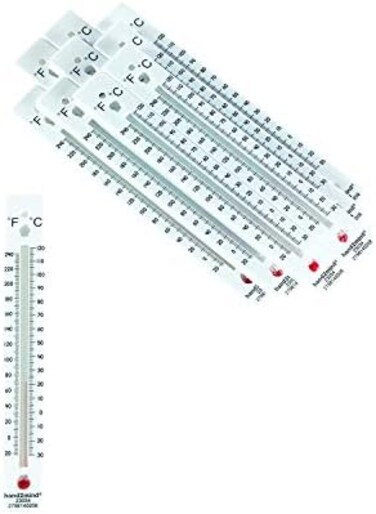 hand2mind ETA High-Range, Dual-Scale, Mercury-Free, Safety Thermometers for Indoor Science Use (Pack of 10)