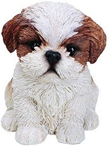 Hi-Line Gift Ltd Sitting Shih Tzu Puppy FigurineBrown/White
