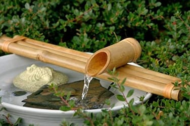 Bamboo Accents Fountain with Pump Large 18 Inch Three Arm Style, Ind