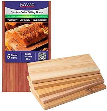 Jaccard Premium Cedar Grilling Planks, Small (5 Planks), Grilling Accessories &ndash; Wood Plank Serving Board