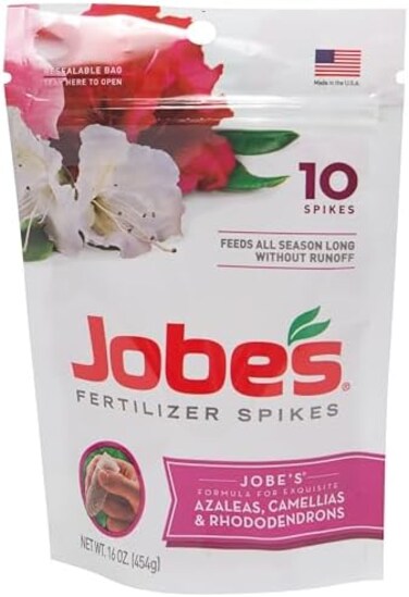 Jobe's Organics Jobe&rsquo;s Garden Fertilizer Spikes, Organic Fertilizer for Azaleas, Camellias, Rhododendrons, and Other Acid Loving Plants, 10 Count