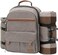 Sunflora (Beige) - Picnic Backpack For 4 Person Set Pack With Insulated Waterproof Pouch For Family Outdoor Camping (Brush Beige)