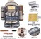 Sunflora (Beige) - Picnic Backpack For 4 Person Set Pack With Insulated Waterproof Pouch For Family Outdoor Camping (Brush Beige)