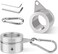 Loretoy BonyTek 2 Pack Aluminum Alloy Flag Pole Rings, 360 Degree Rotating Flagpole Flag Mounting Rings Spinning Flag Pole Kit with Carabiner for 0.75-1.00 Inch Diameter Flagpole (&Phi; 1 inch, Silver)