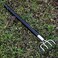 Garden Helper Japanese Rake Cultivator Long Handle 19" Heavy Duty Japanese Steel 4 Claw Wood Handle, Made in JAPAN, Hand Cultivator Tool for Digging, Weeding, Cultivating, Silver