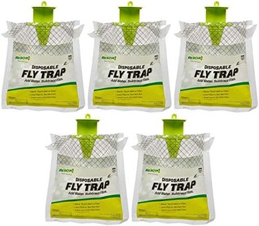 ريسكيو! مصيدة ذباب معلقة للاستعمال مرة واحدة للاستخدام الخارجي - 5 مصائد