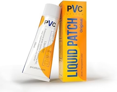 PVC Stitch Liquid Repair Patch for Air Mattresses, Waterbeds, Glue Inflatable Boats, Rafts, ISUPs, Above-Ground Pools, Bouncy Houses, Hot Tubs, Air Tracks, Works on Blow up PVC &amp; PU Inflatables