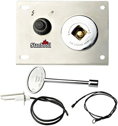 Stanbroil Fire Pit Gas Burner Spark Ignition Kit &ndash; Including Push Button Igniter Gas Shut-Off Valve with Key
