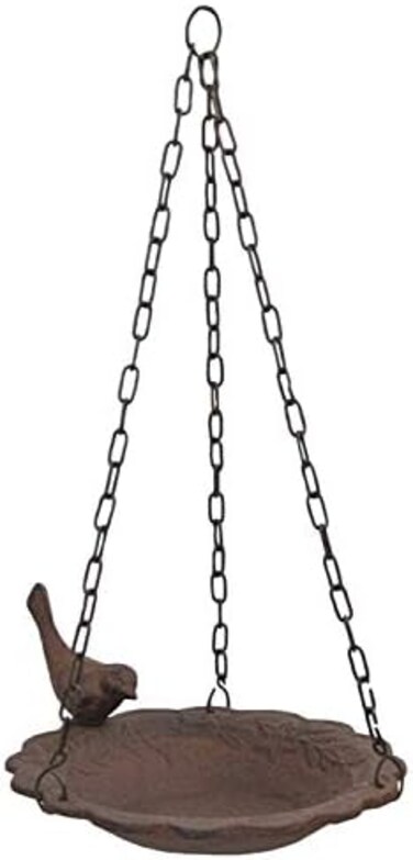 Upper Deck Hanging Birdbath Feeder Cast Iron Patio Garden Yard