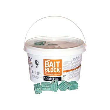 J T Eaton 704-PN Block Rodenticide Anticoagulant Bait, Peanut Butter Flavor, For Mice and Rats (Pail of 64)
