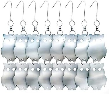 دي بيرد بومة طاردة للطيور العاكسة - شرك جذاب سيبقي نقار الخشب والطيور الأخرى بعيدًا عن الممتلكات - عبوة من 8 قطع