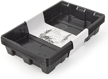 Wild Green Fingers 10 Seed Germination Trays (No Holes) - Durable And Reusable - Grows And Starts Seeds, Good For Greenhouses, Micro-Vegetables, And Hydroponics - 10 Flat Trays + Free Plant Labels
