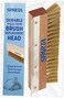 Sparta Pizza Oven Brush &amp; Scraper Head (only), 10" long, 1-1/4"L crimped brass wire bristles, full length lo-profile head, stainless steel scraper, threaded hole for handle, standard color 4029300-1