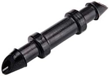 Raindrip 312050B Drip Irrigation Fittings Single Barbed Coupling Connectors, 1/4-Inch, 50 Per Bag, for Trees, Shrubs, Gardens, Black