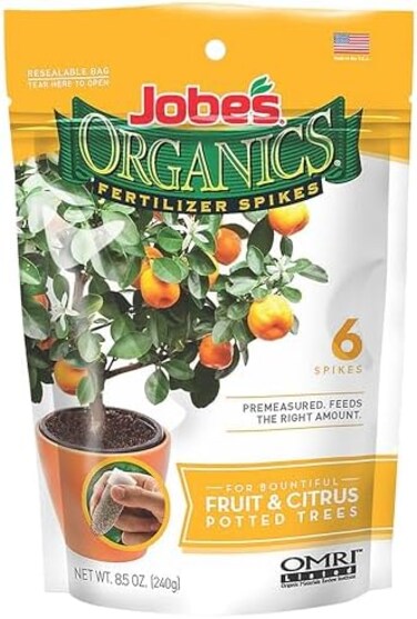Jobe's Organics Jobe's, 04226 Fertilizer Spikes, Fruit and Citrus, 6 Count, Slow Release, Apple, Orange, Lemon, Trees