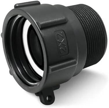 PERMINKS Ibc Carrier Adapter: 2" To 2" Npt Threaded Brace - Easily Connect Your Ibc Bag To A Standard Threaded Pipe - Brace Adapter - Ibc Carrier Valve - Food-Safe Carrier Bag - Ibc Carrier Fittings -