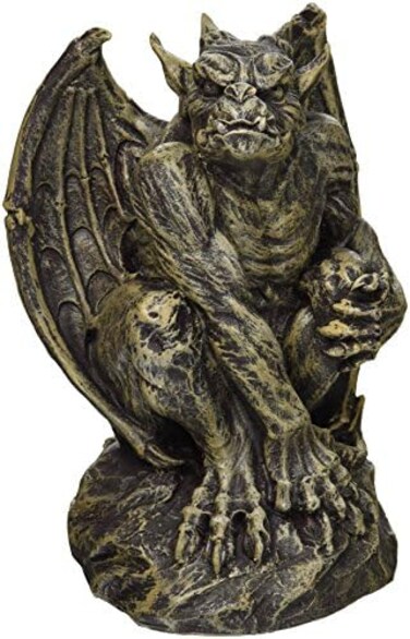 Design Toscano Silas the Sentry Gargoyle Gothic Statue, Medium, 18 cm, Polyresin, Two Tone Stone