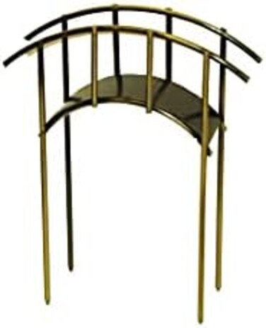 G &amp; F Products MiniGardenn 10030 Fairy Garden Miniature Mini Bridge, Rustic, 4" L x 1.25" W x 2.5" H with 2" Picks