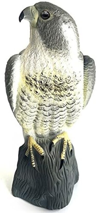YOFIT Bird Scarecrow Fake Horned Hawk Decoy,Bird Repellent Garden Protectors, Natural Enemy Pest Deterrent Scarecrow