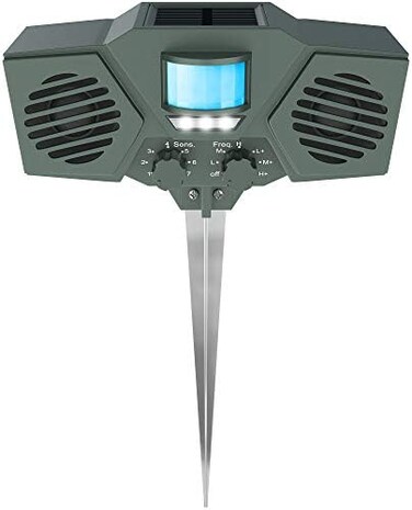 هونت يعمل بالطاقة الشمسية يعمل بالحركة بالموجات فوق الصوتية مع وميض وامض طارد للحيوانات والآفات في الهواء الطلق