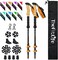 TheFitLife Carbon Fiber Trekking Poles &ndash; Collapsible and Telescopic Walking Sticks with Natural Cork Handle and Extended EVA Grips, Ultralight Nordic Hiking Poles for Backpacking Camping (Orange)