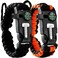The Atomic Bear Paracord Bracelet (2 Pack) - Adjustable - Fire Starter - Loud Whistle - Perfect for Hiking, Camping, Fishing and Hunting - Black &amp; Black+Orange